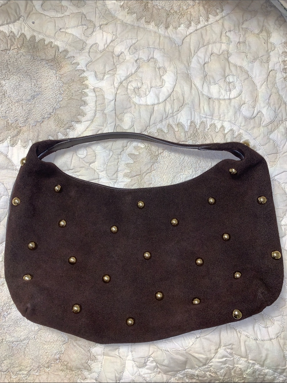 Madewell Brown Studded Suede Shoulder Bag - Picture 5 of 5